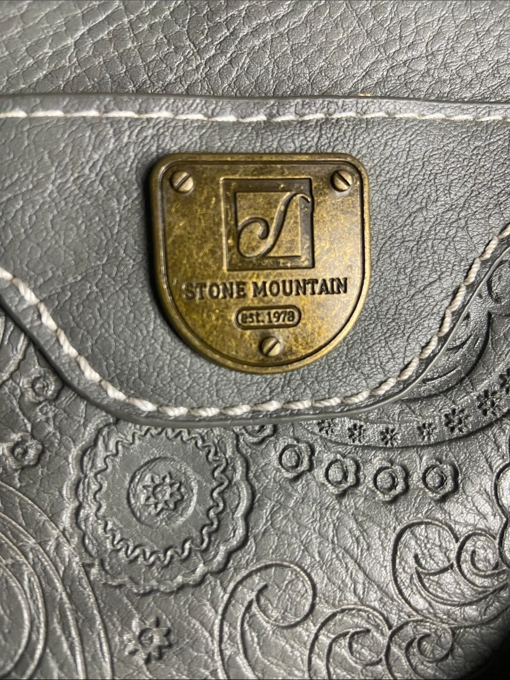 Stone Mountain Accessories Gray Paisley-Embossed Shoulder Satchel